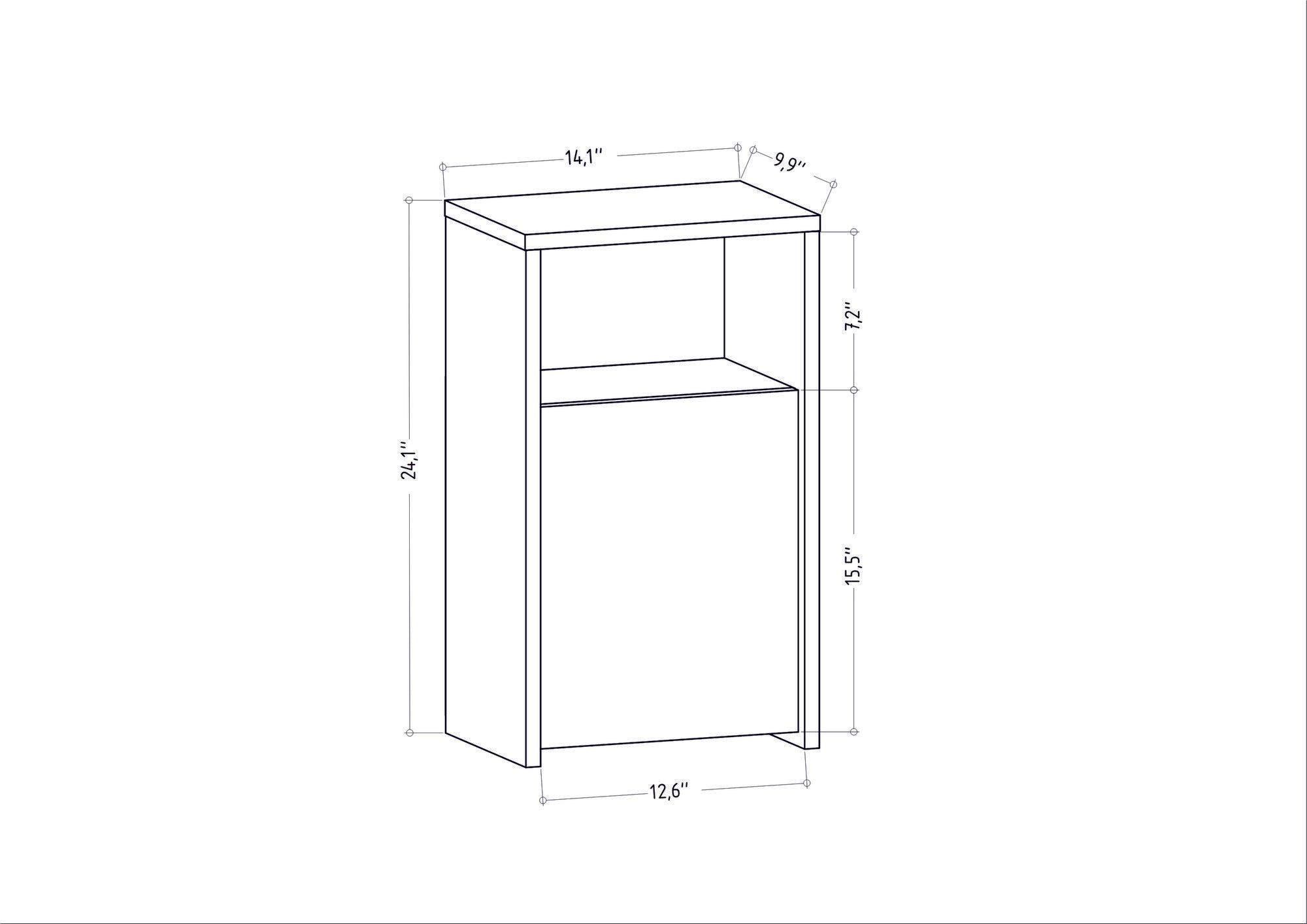 Mesa de Cabeceira em Carvalho Escandinavo, 36 x 25,3 x 61,4 cm | Painel de Partículas 100% Revestido em Melamina, 18 mm de Espessura | Elegante e Funcional para Decoração de Hotéis e Cabanas