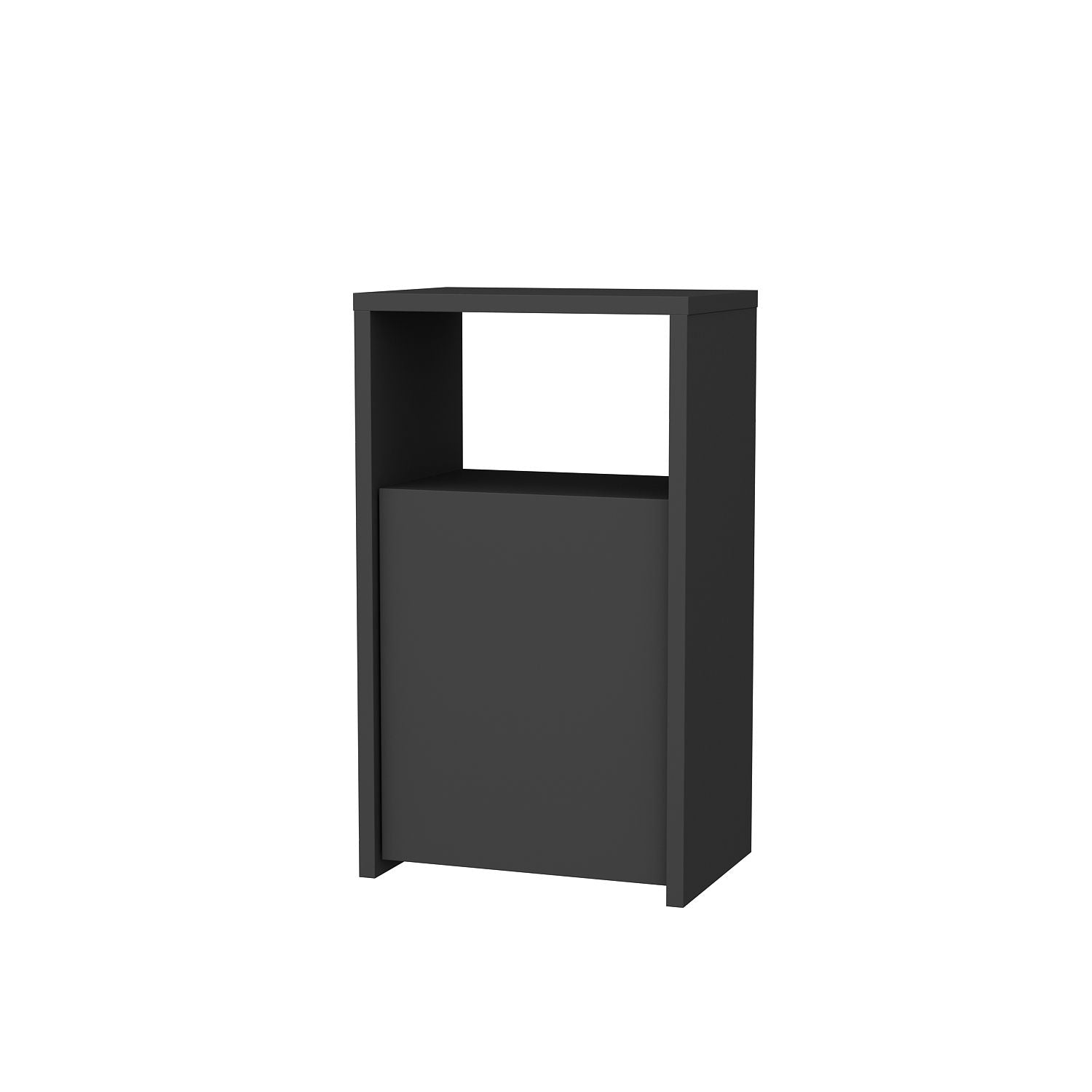Mesa de Cabeceira Escandinava, Antracite, 36 x 25,3 x 61,4 cm | Painel de Partículas 100% Revestido em Melamina, 18 mm de Espessura | Elegante e Funcional para Quartos Modernos