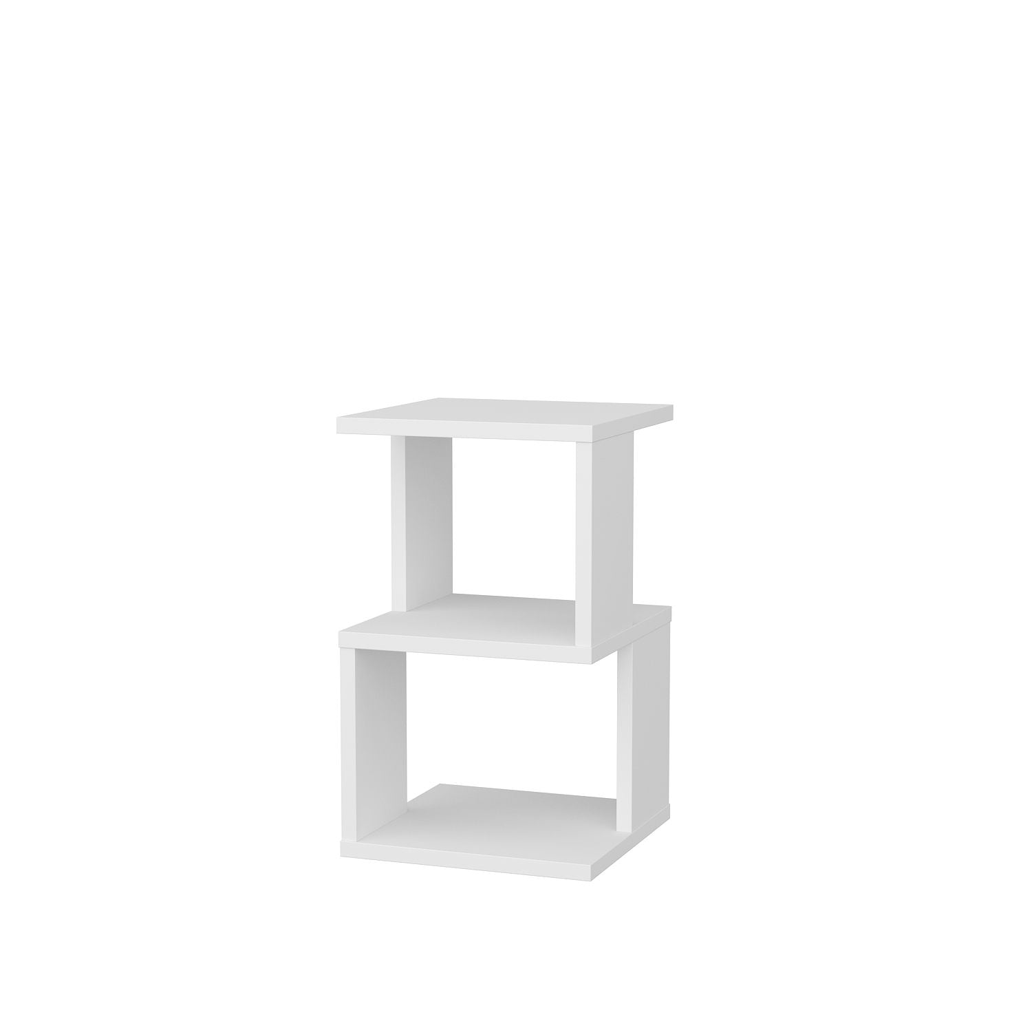 Mesa de Cabeceira Escandinava, Branca, 29,6 x 29,6 x 49,4 cm | Painel de Partículas 100% Revestido em Melamina, 18 mm de Espessura | Elegante e Funcional para Quartos Modernos