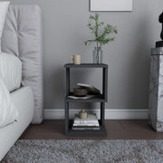 Mesa de Cabeceira Escandinava, Antracite, 29,6 x 29,6 x 49,4 cm | Painel de Partículas 100% Revestido em Melamina, 18 mm de Espessura | Elegante e Funcional para Quartos Modernos