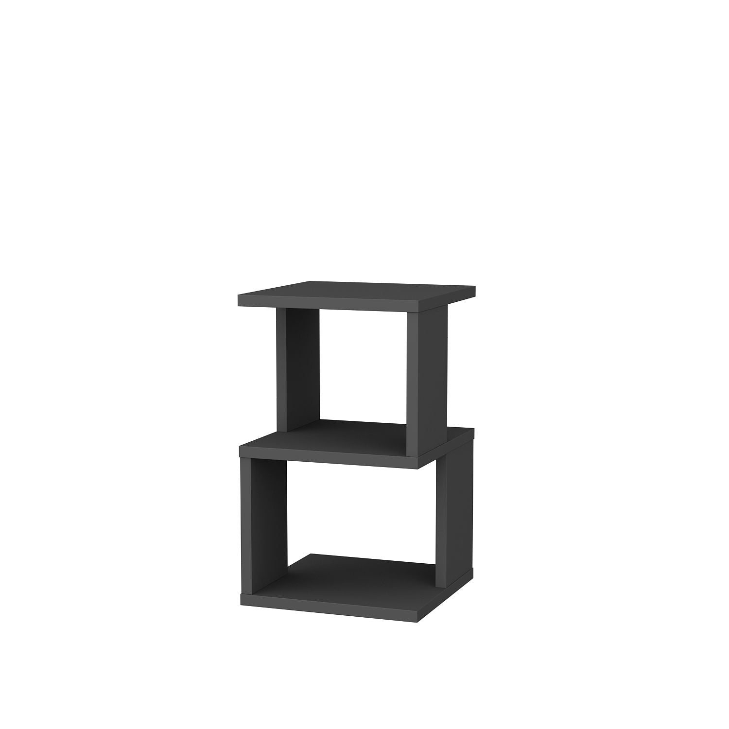 Mesa de Cabeceira Escandinava, Antracite, 29,6 x 29,6 x 49,4 cm | Painel de Partículas 100% Revestido em Melamina, 18 mm de Espessura | Elegante e Funcional para Quartos Modernos
