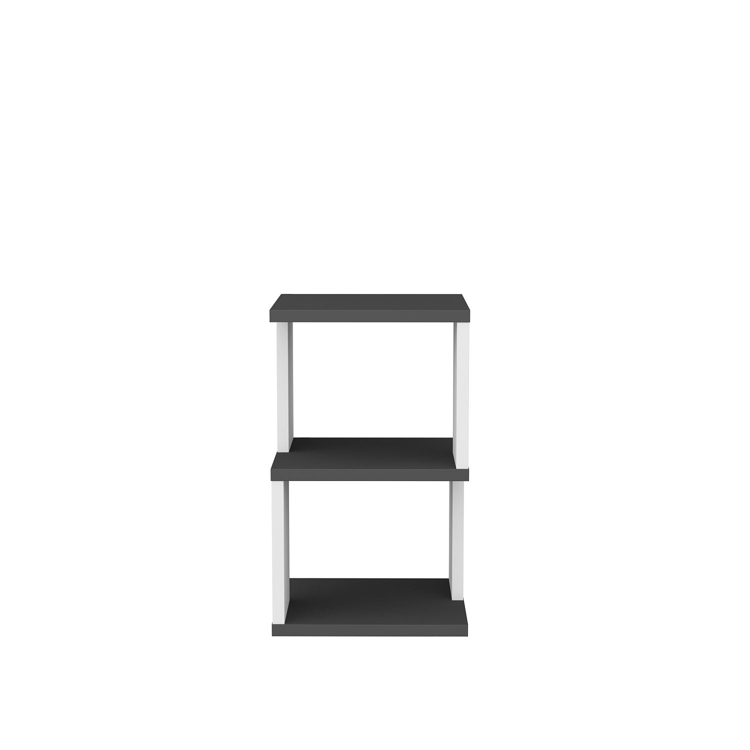 Mesa de Cabeceira Escandinava, Antracite e Branco, 29,6 x 29,6 x 49,4 cm | Painel de Partículas 100% Revestido com Melamina, 18 mm de Espessura | Solução de Armazenamento Elegante e Funcional