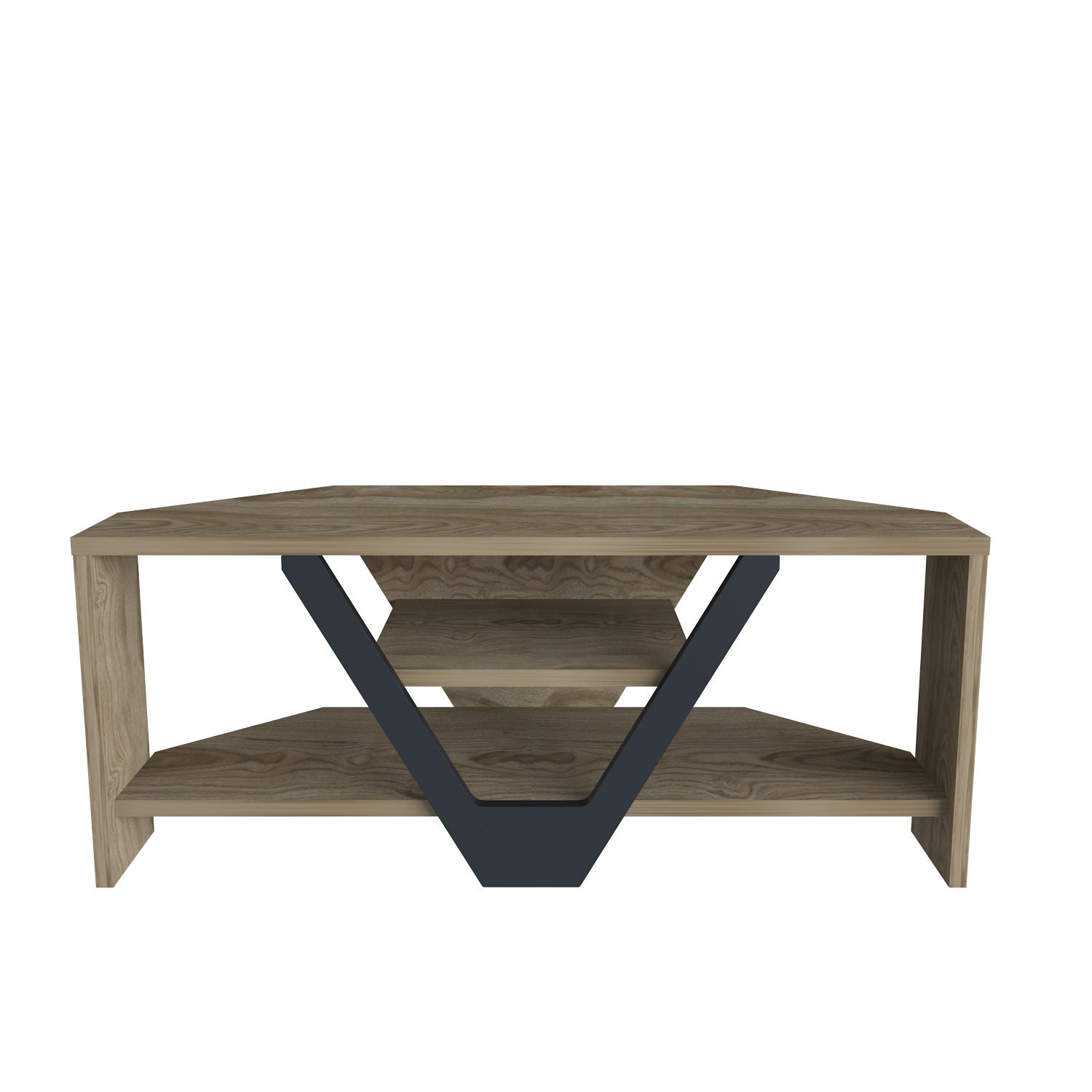 Suporte de TV elegante, nogueira e preto, 90 x 35 x 36,8 cm | Painel de partículas 100% revestido de melamina, 18 mm de espessura | Design moderno para salas de estar e espaços de entretenimento