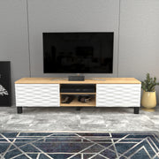 Suporte de TV tradicional, safira e branco, 150 cm x 35 cm x 40,3 cm | Painel de partículas 100% revestido de melamina, 18 mm de espessura | Design elegante e funcional para salas de estar