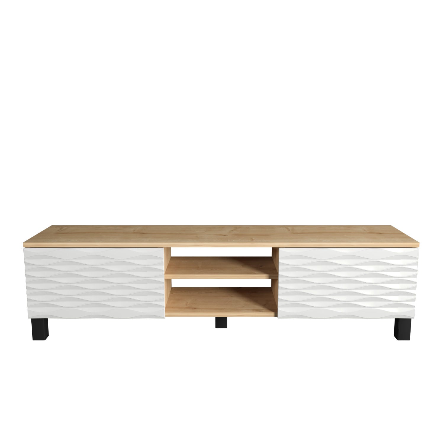 Suporte de TV tradicional, safira e branco, 150 cm x 35 cm x 40,3 cm | Painel de partículas 100% revestido de melamina, 18 mm de espessura | Design elegante e funcional para salas de estar