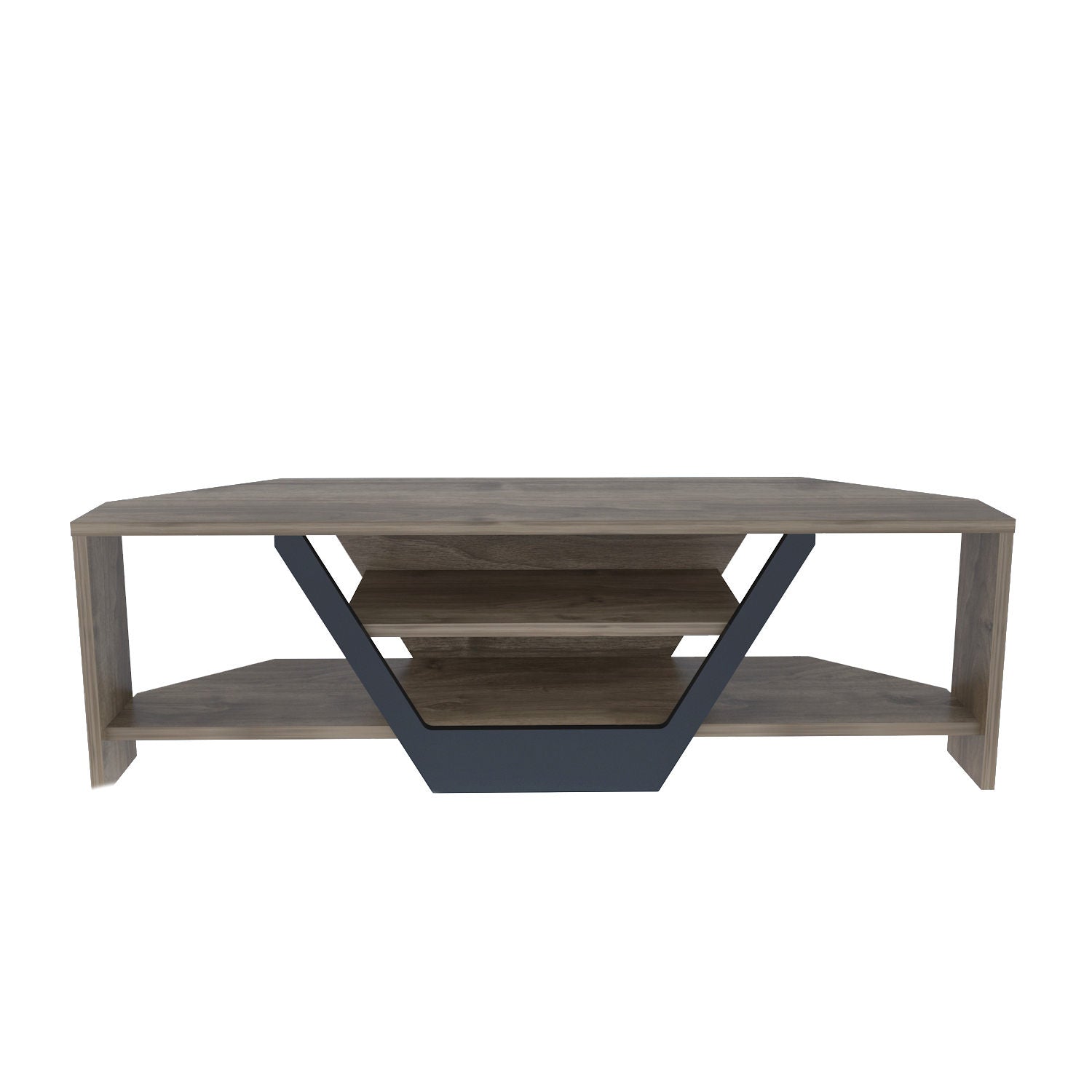 Suporte de TV elegante, nogueira e preto, 120 x 35 x 36,8 cm | Painel de partículas 100% revestido de melamina, 18 mm de espessura | Design moderno para salas de estar e espaços de entretenimento