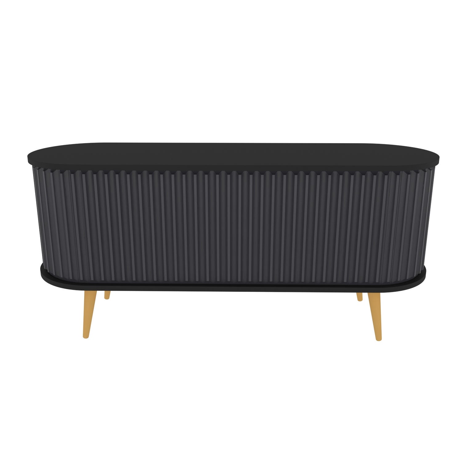 Suporte de TV elegante, preto e antracite, 140 x 43 x 64 cm | Painel de partículas 100% revestido de melamina, 18 mm de espessura | Design moderno para salas de estar e espaços de entretenimento