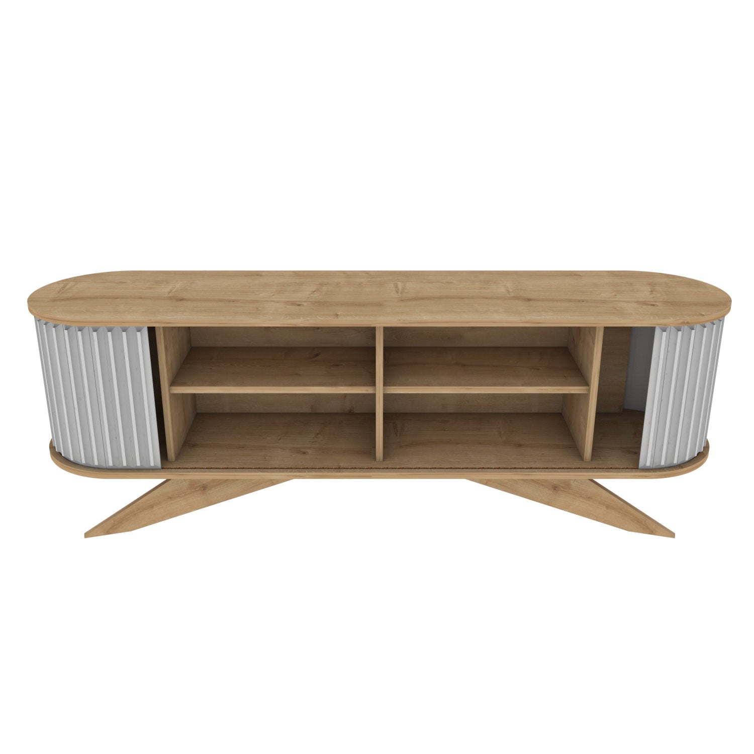 Suporte de TV moderno, safira e branco, 180 x 43 x 60 cm | Painel de partículas 100% revestido de melamina, 18 mm de espessura | Elegante e funcional para salas de estar
