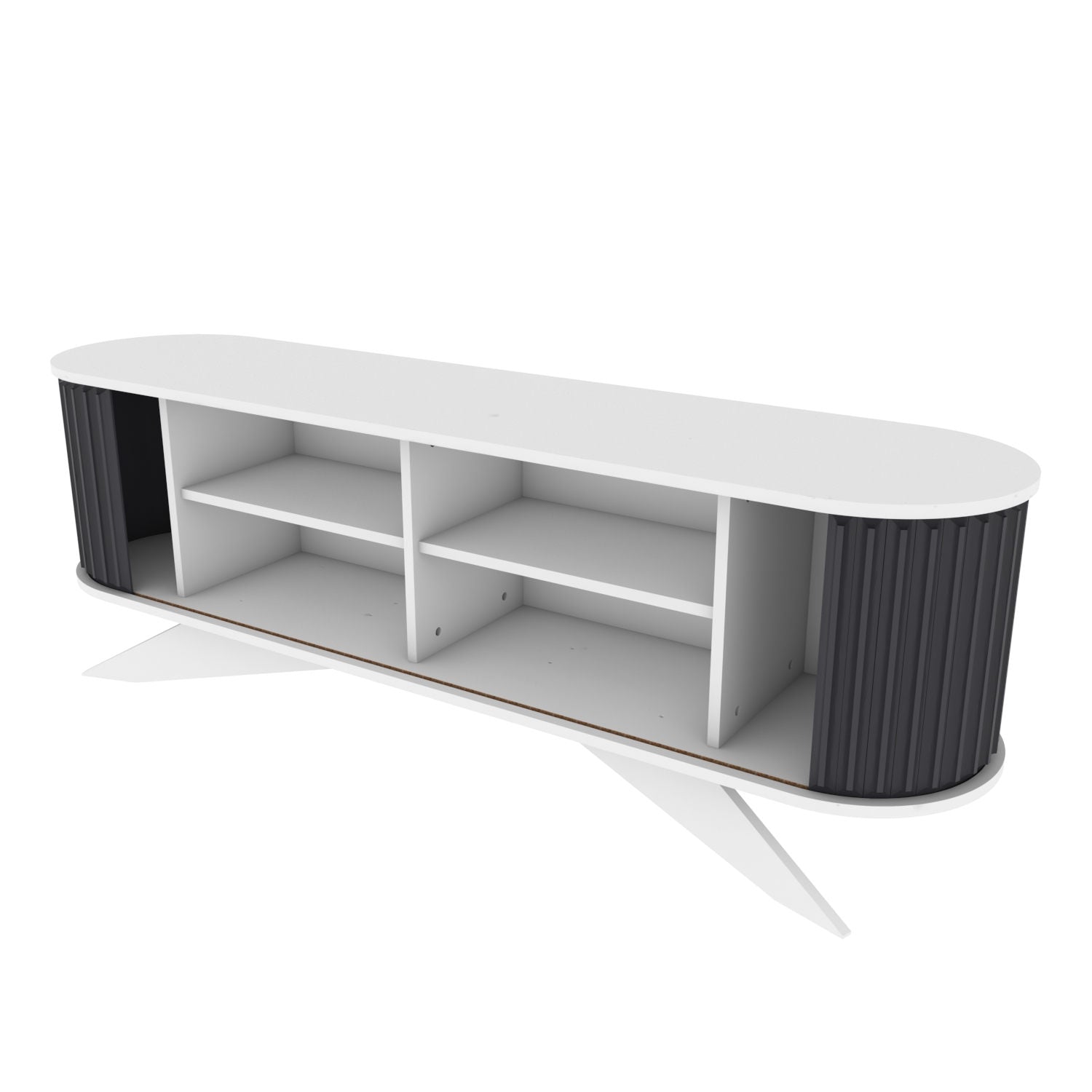 Suporte de TV moderno, antracite e branco, 180 x 43 x 60 cm | Painel de partículas 100% revestido em melamina, 18 mm de espessura | Elegante e funcional para salas de estar
