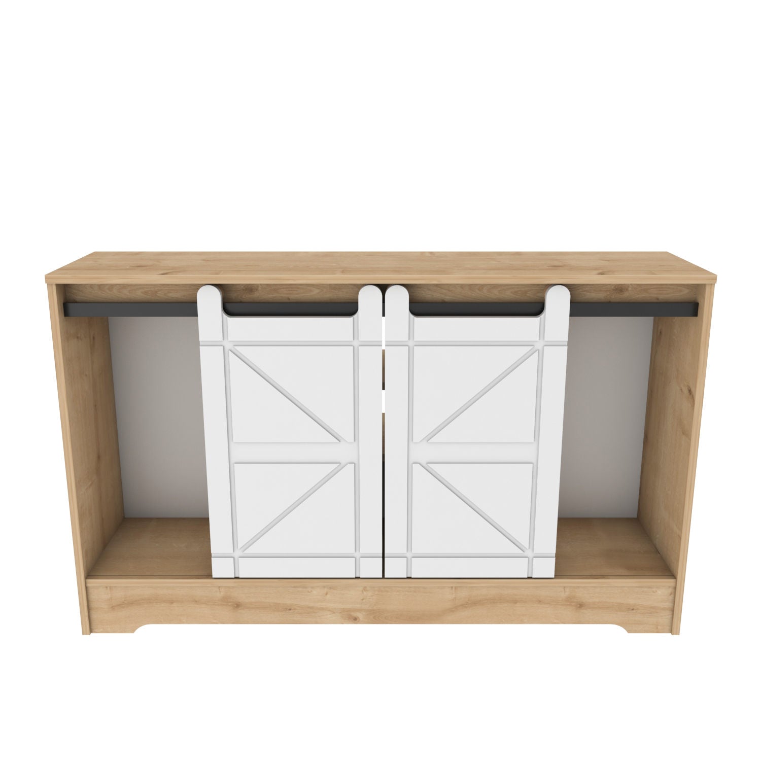 Suporte de TV tradicional, carvalho e branco, 140 x 35 x 85 cm | Painel de partículas 100% revestido de melamina, 18 mm de espessura | Design elegante para salas de estar e espaços de entretenimento