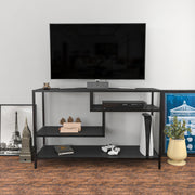 Suporte de TV industrial, 120 cm, antracite e preto | Painel de partículas 100% revestido em melamina, 18 mm de espessura, estrutura de metal | Elegante e durável para salas de estar modernas