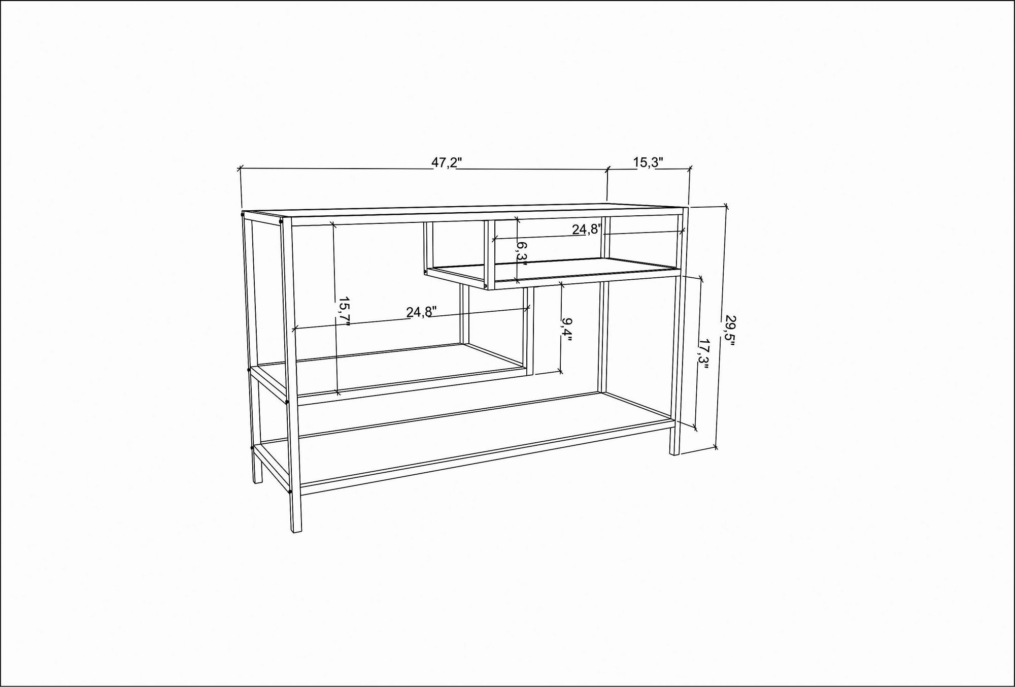 Suporte de TV industrial, 120 cm, antracite e preto | Painel de partículas 100% revestido em melamina, 18 mm de espessura, estrutura de metal | Elegante e durável para salas de estar modernas
