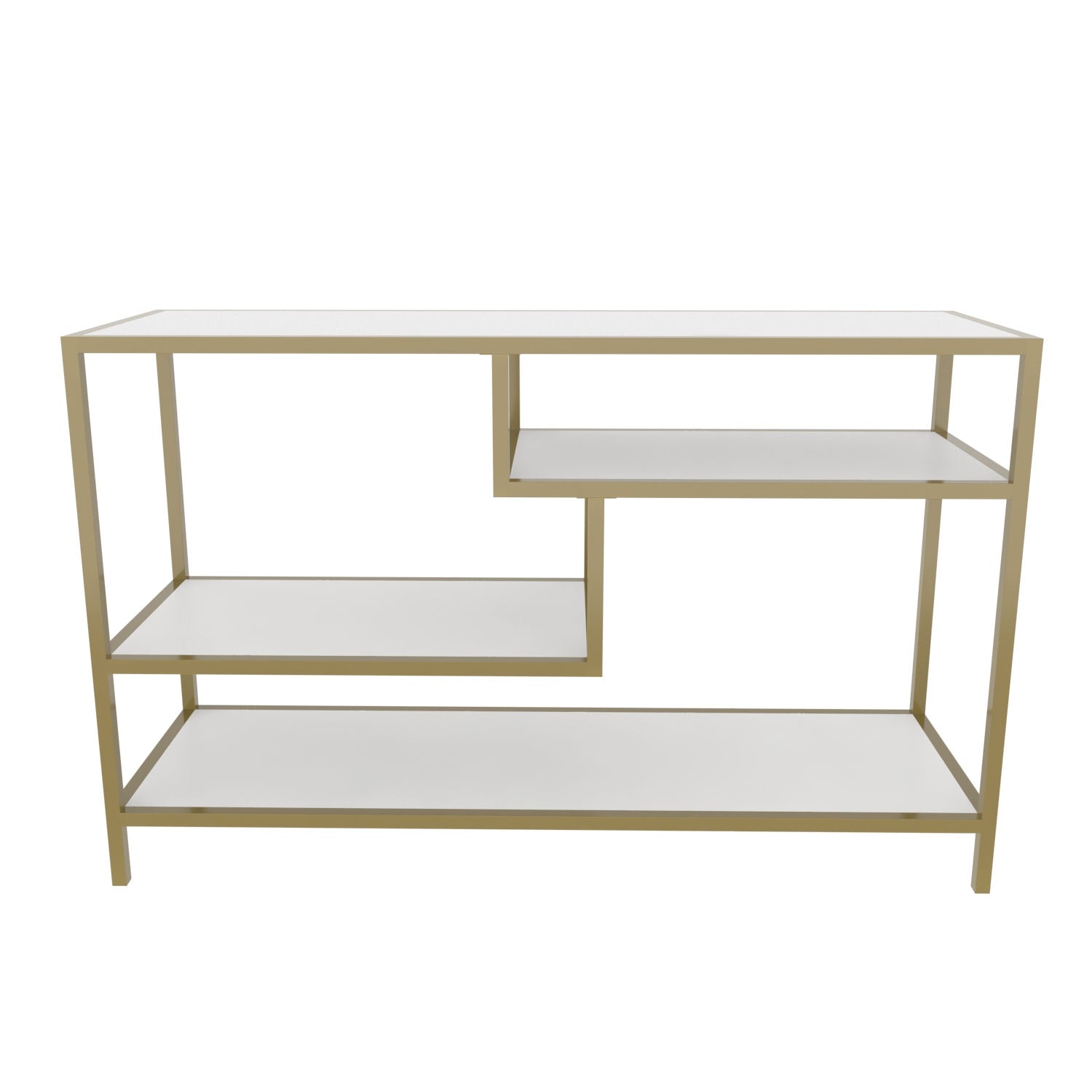 Móvel de TV Glamouroso, Dourado e Branco, 120 x 39 x 75 cm | Painel de partículas 100% revestido em melamina, 18 mm de espessura, estrutura de metal resistente | Design elegante e funcional para salas de estar modernas