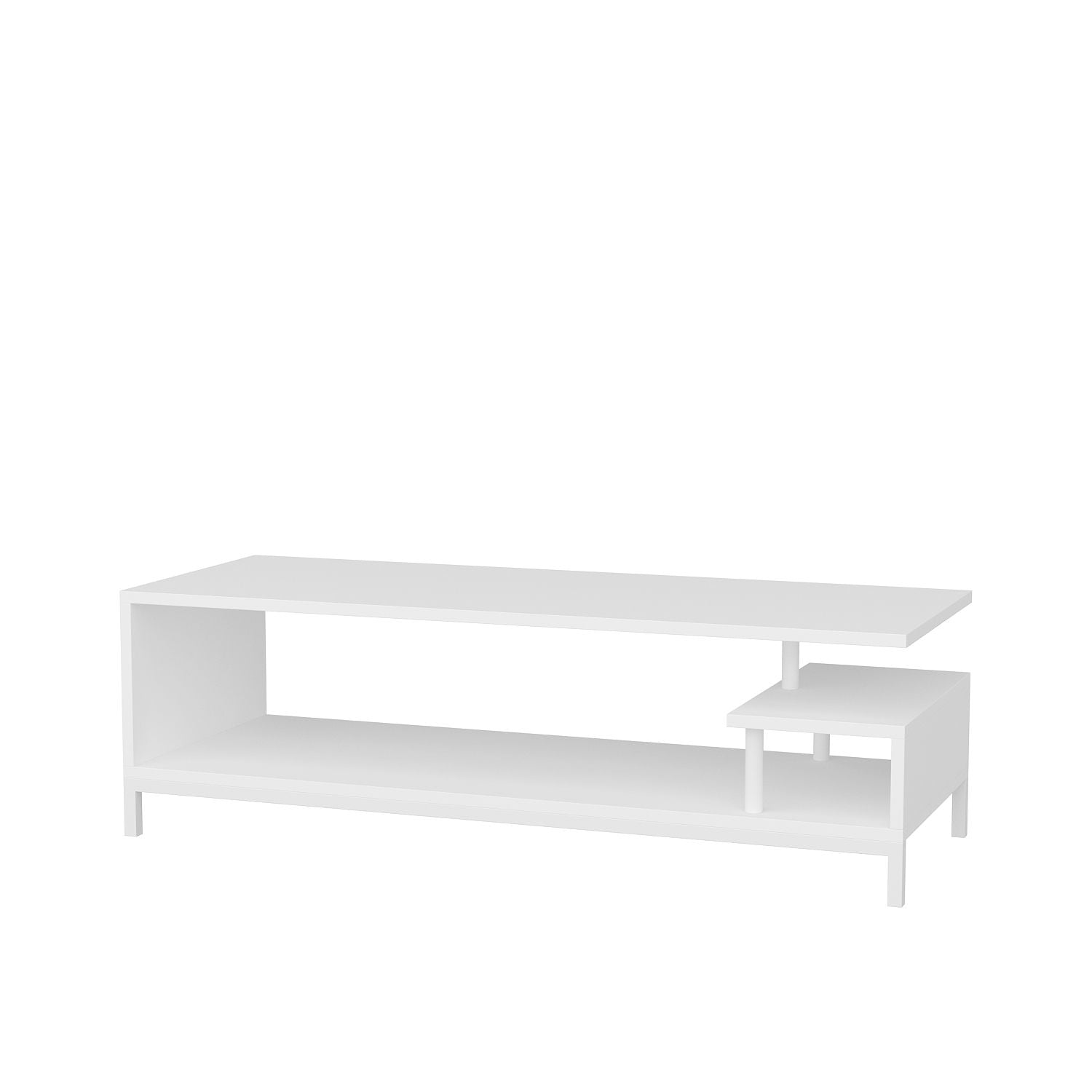 Móvel de TV escandinavo, branco, 120 x 44,6 x 37,6 cm | Painel de partículas 100% revestido de melamina, 18 mm de espessura | Elegante e funcional para salas de estar modernas