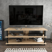 Móvel de TV industrial, preto e carvalho, 120 x 44,6 x 47,4 cm | Painel de partículas 100% revestido de melamina, 18 mm de espessura | Elegante e durável para salas de estar modernas