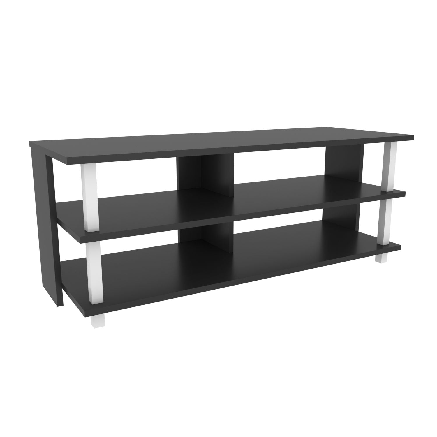 Móvel de TV elegante, 120 cm, branco e antracite | Painel de partículas 100% revestido de melamina, 18 mm de espessura | Design moderno para salas de estar e espaços de entretenimento