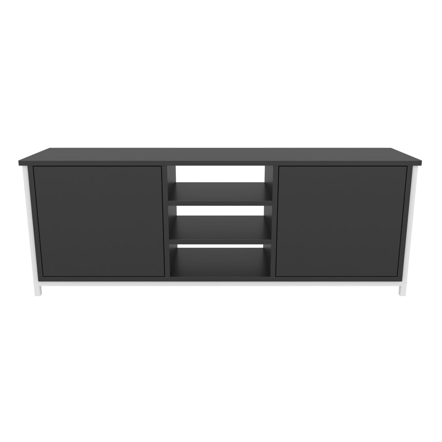 Móvel de TV elegante, branco e antracite, 140 x 35,3 x 50,8 cm | Painel de partículas 100% revestido de melamina, 18 mm de espessura | Design moderno para salas de estar e espaços de entretenimento