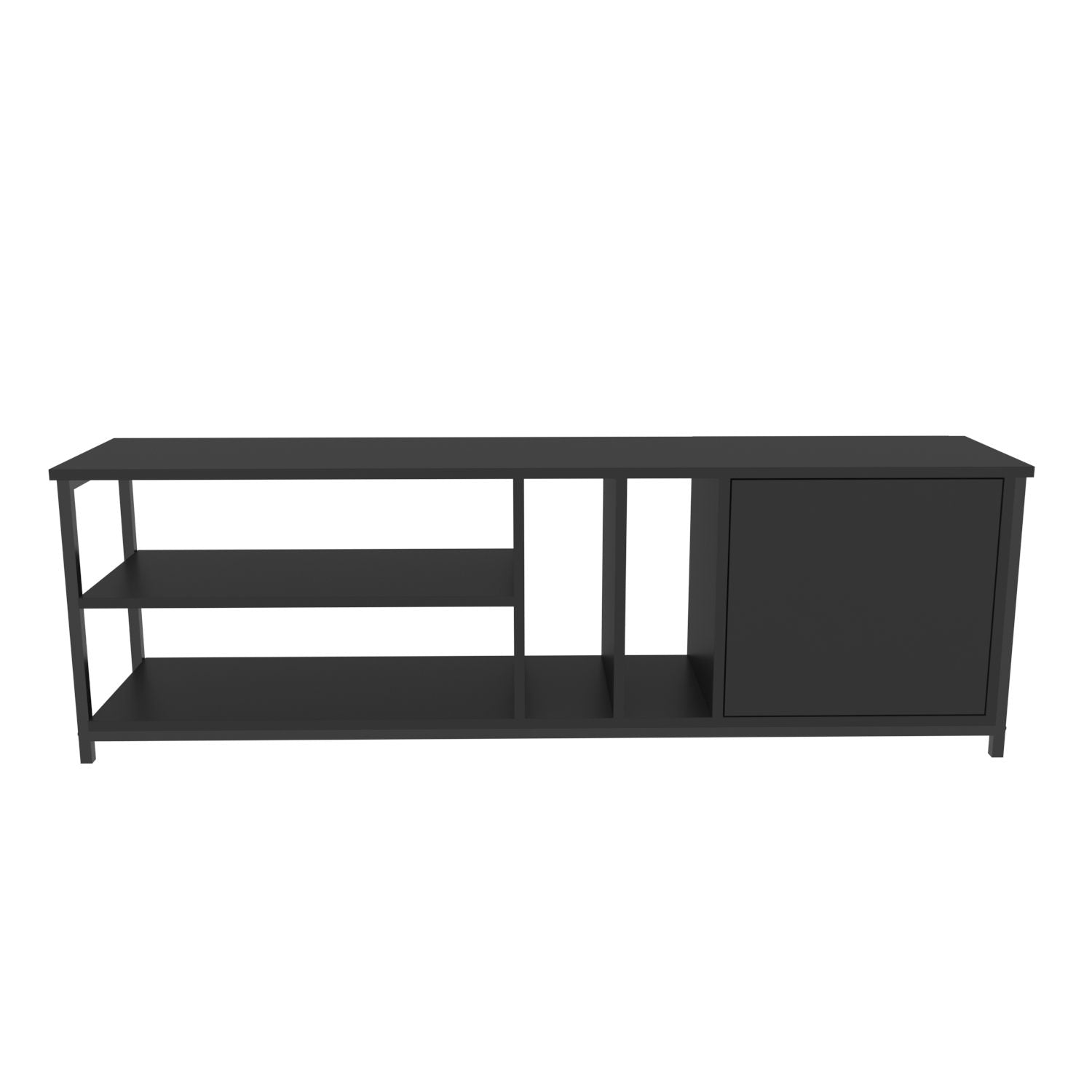 Móvel de TV industrial, preto e antracite, 140 x 35,3 x 50,8 cm | Painel de partículas 100% revestido de melamina, 18 mm de espessura | Elegante e durável para salas de estar modernas