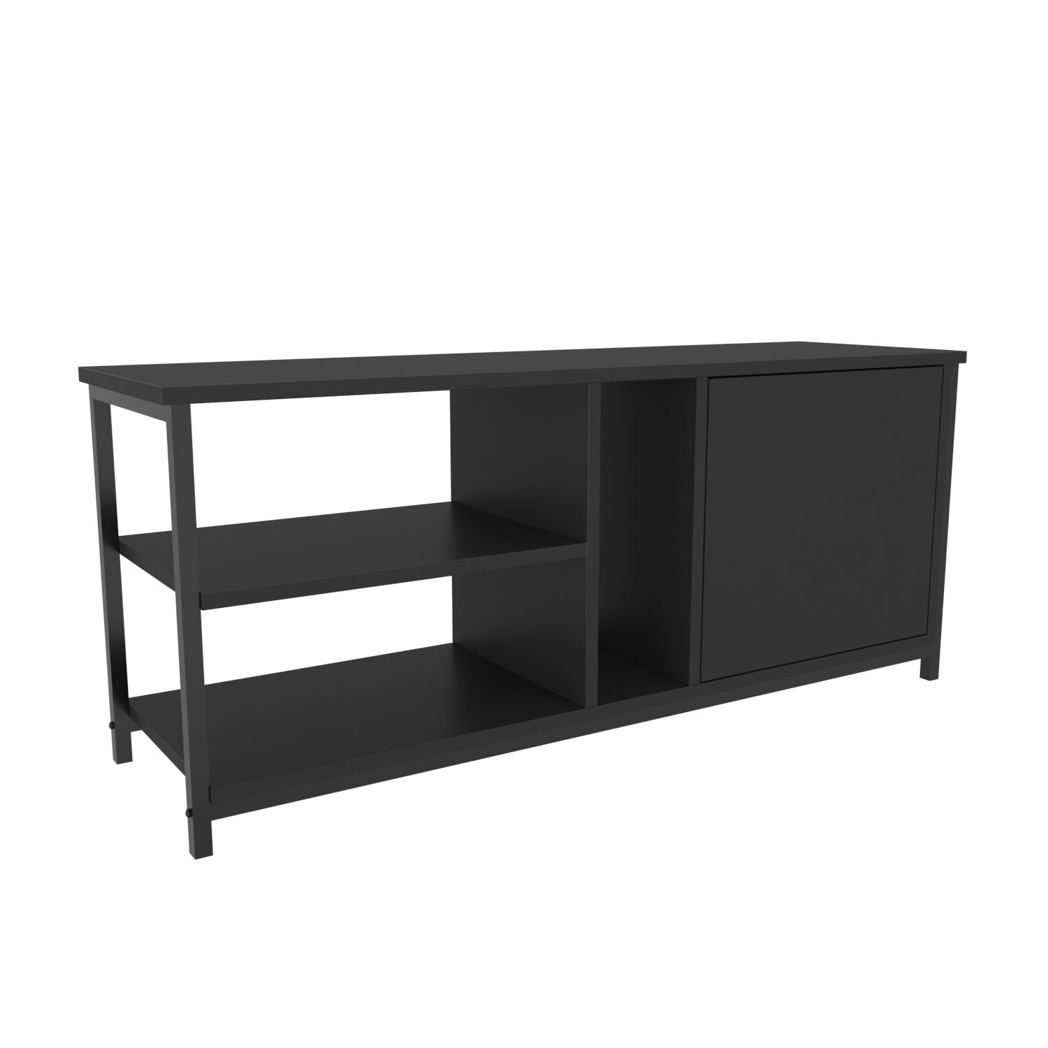 Móvel de TV industrial, preto e antracite, 120 x 35,3 x 50,8 cm | Painel de partículas 100% revestido de melamina, 18 mm de espessura | Elegante e durável para salas de estar modernas