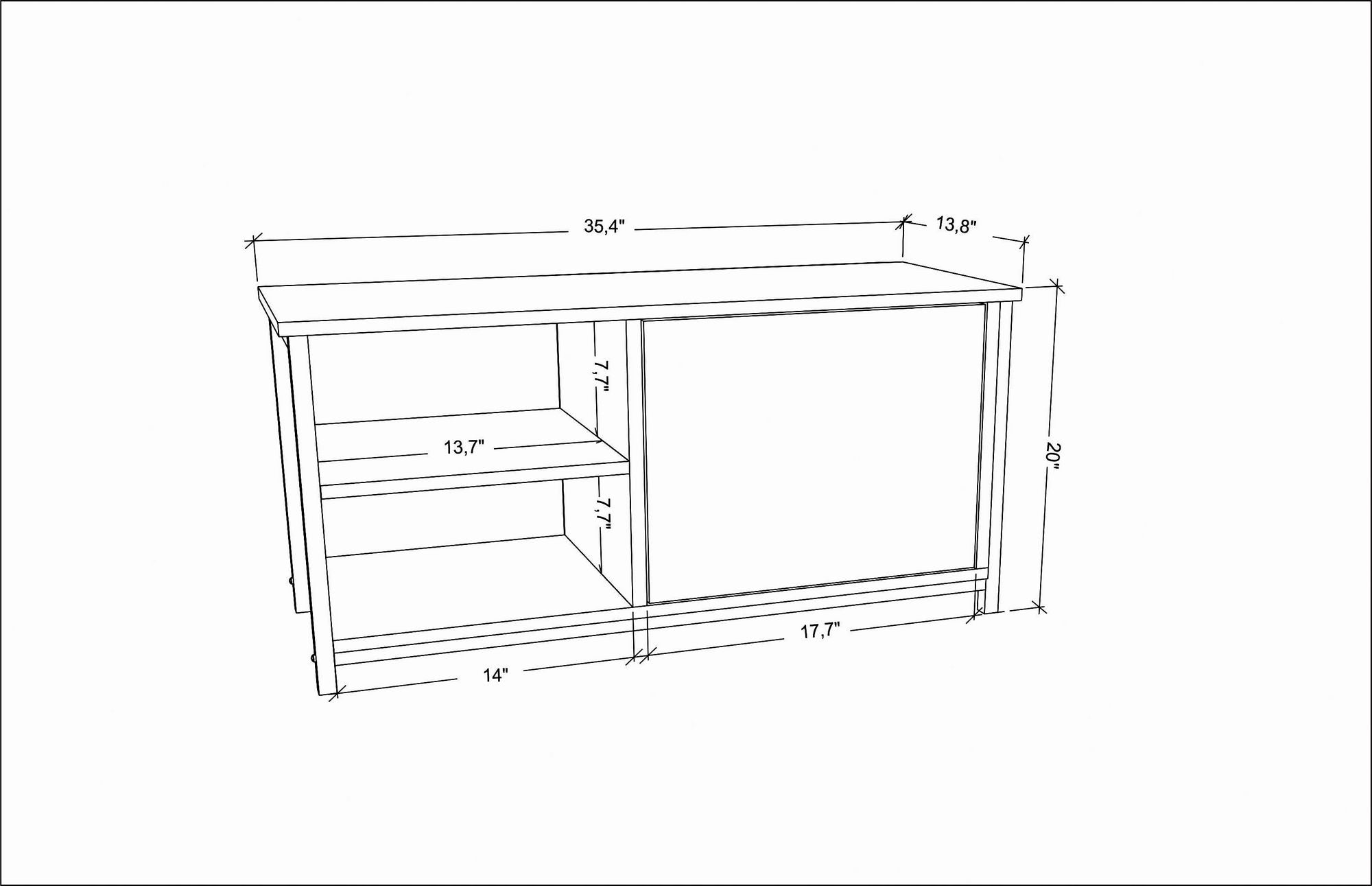 Suporte de TV Glamouroso, Dourado e Branco, 89,6 x 35,3 x 50,8 cm | Painel de partículas 100% revestido em melamina, 18 mm de espessura, estrutura de metal resistente | Design elegante e funcional para salas de estar modernas