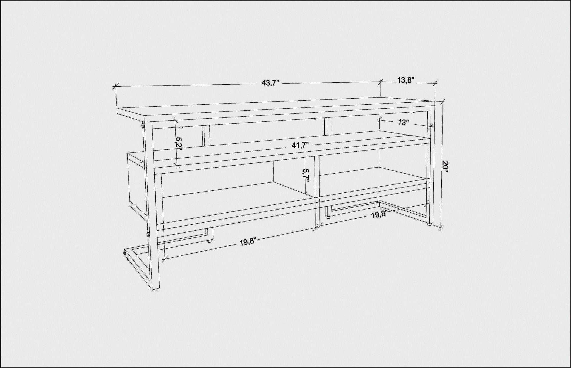 Suporte de TV industrial, preto e carvalho, 110 x 35 x 49,9 cm | Painel de partículas 100% revestido em melamina, 18 mm de espessura | Elegante e funcional para salas de estar modernas