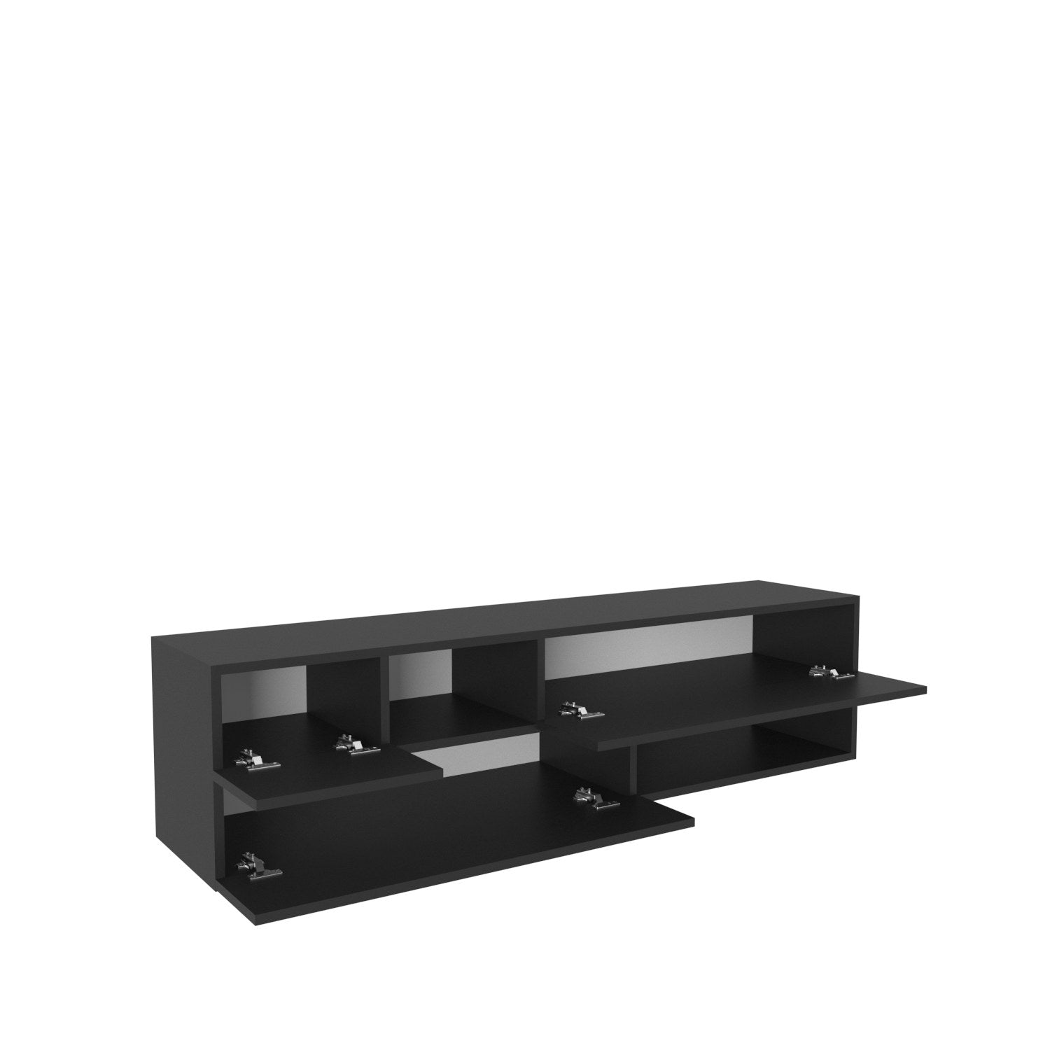 Móvel de TV escandinavo, antracite, 160 x 37,7 x 40 cm | Painel de partículas 100% revestido de melamina, 18 mm de espessura | Elegante e funcional para salas de estar modernas