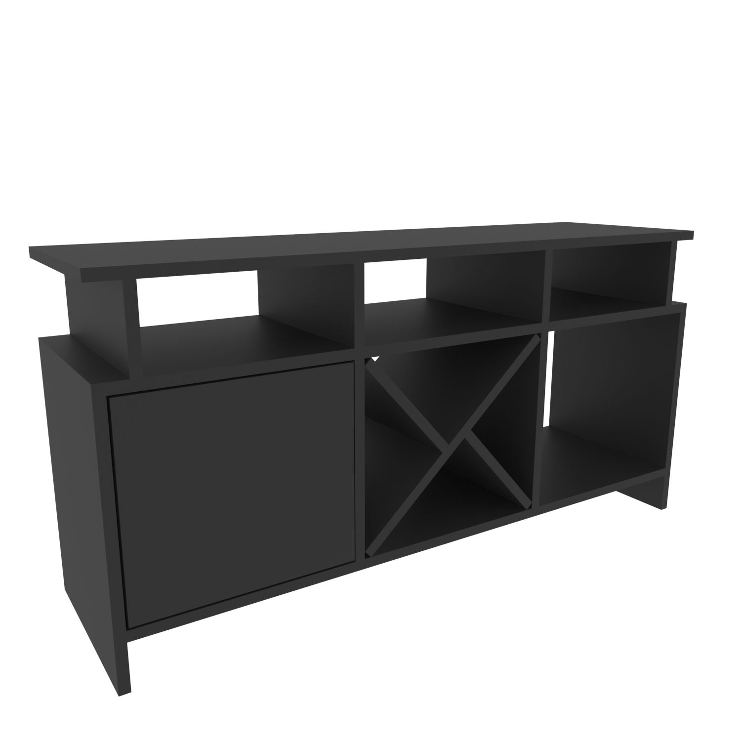 Móvel de TV elegante, antracite, 120 x 29,9 x 60,6 cm | Painel de partículas 100% revestido de melamina, 18 mm de espessura | Design moderno para salas de estar e espaços de entretenimento