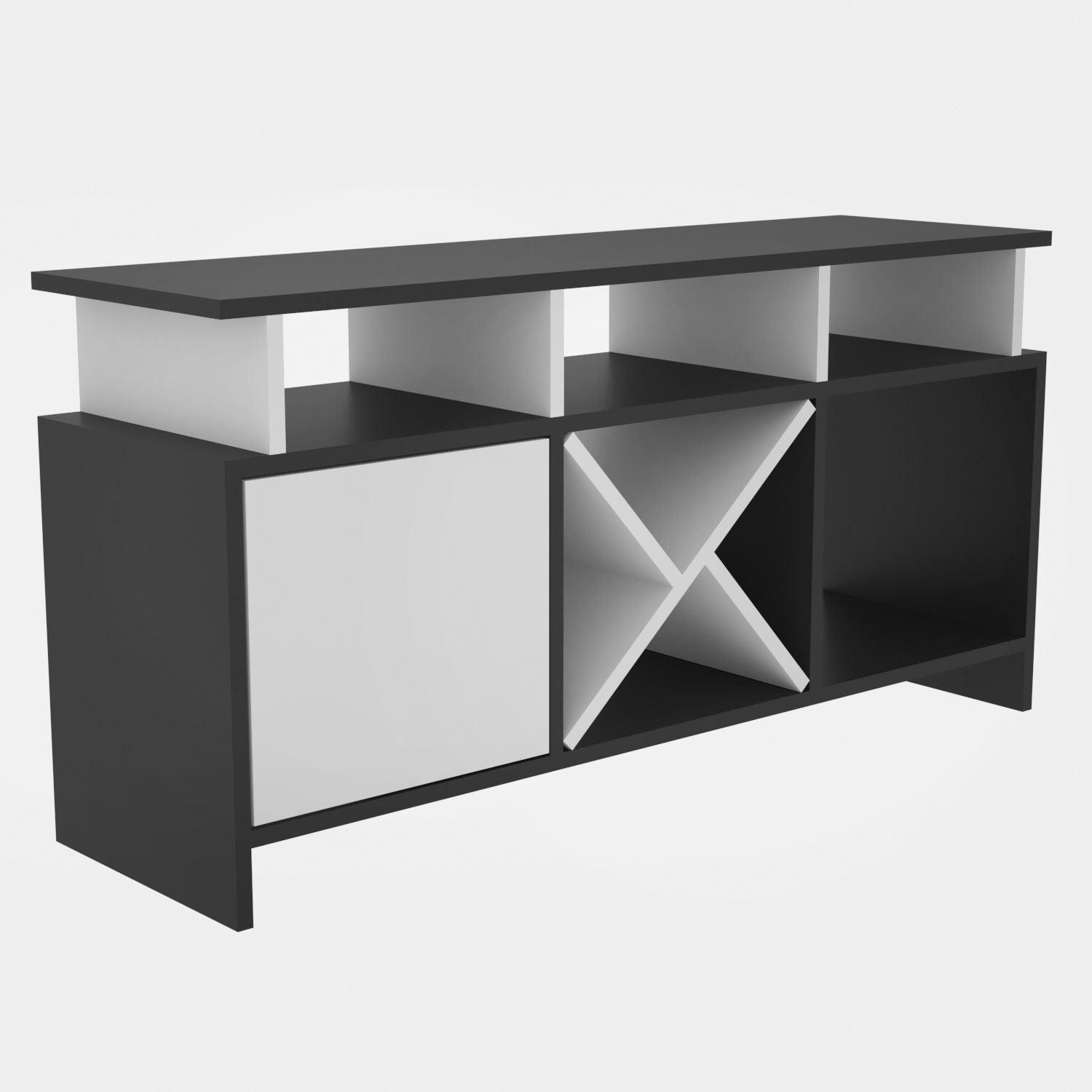 Móvel de TV elegante, antracite e branco, 120 x 29,9 x 60,6 cm | Painel de partículas 100% revestido de melamina, 18 mm de espessura | Design moderno para salas de estar e espaços de entretenimento