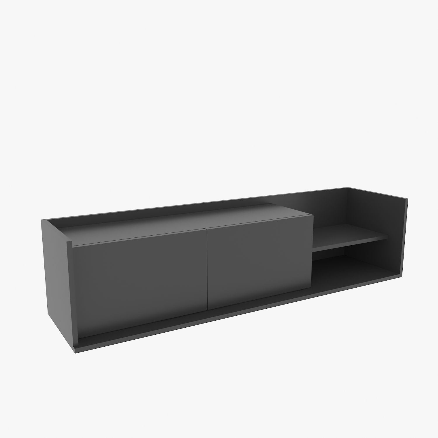 Móvel de TV escandinavo, antracite, 160 x 35 x 36,8 cm | Painel de partículas 100% revestido de melamina, 18 mm de espessura | Elegante e funcional para salas de estar modernas