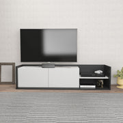 Suporte de TV elegante, antracite e branco, 160 x 35 x 36,8 cm | Painel de partículas 100% revestido de melamina, 18 mm de espessura | Design moderno para salas de estar e espaços de entretenimento