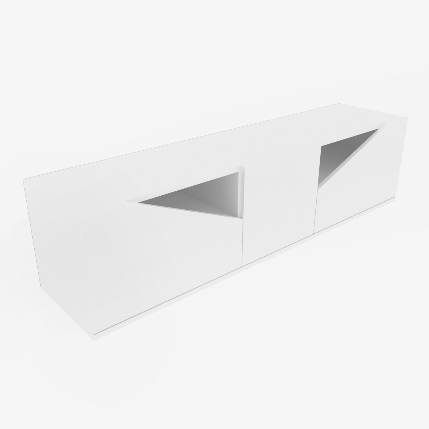 Móvel de TV escandinavo, branco, 160 x 35,3 x 40 cm | Painel de partículas 100% revestido em melamina, 18 mm de espessura | Elegante e funcional para salas de estar modernas