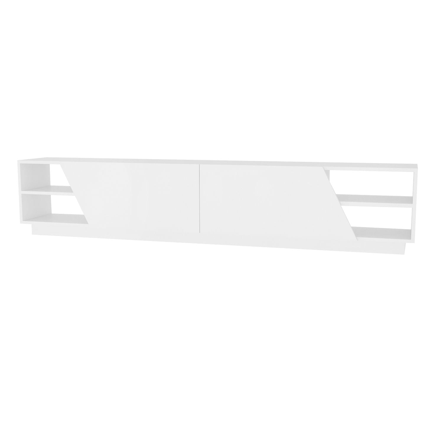 Suporte de TV escandinavo, branco, 240 x 37,1 x 47,4 cm | Painel de partículas 100% revestido de melamina, 18 mm de espessura | Elegante e funcional para salas de estar modernas