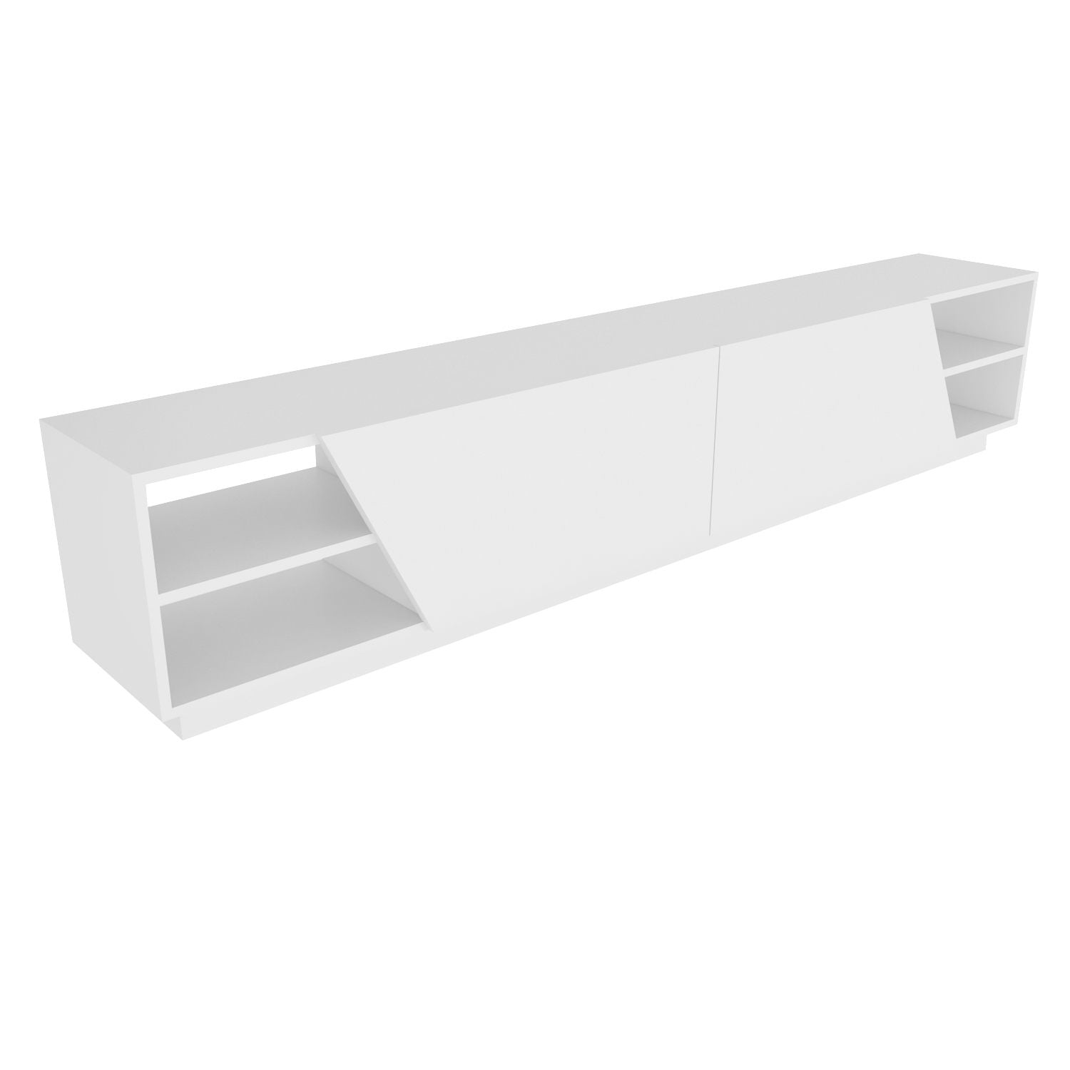Suporte de TV escandinavo, branco, 240 x 37,1 x 47,4 cm | Painel de partículas 100% revestido de melamina, 18 mm de espessura | Elegante e funcional para salas de estar modernas