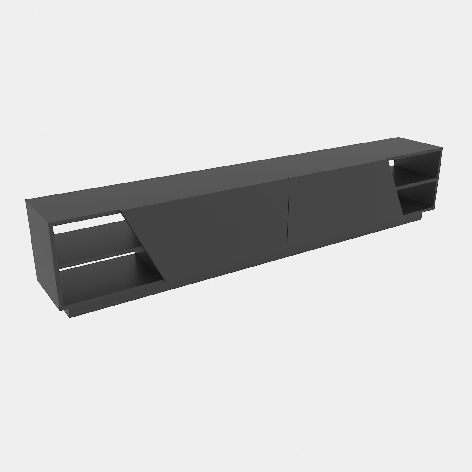 Suporte de TV escandinavo, antracite, 240 x 37,1 x 47,4 cm | Painel de partículas 100% revestido de melamina, 18 mm de espessura | Elegante e funcional para salas de estar modernas
