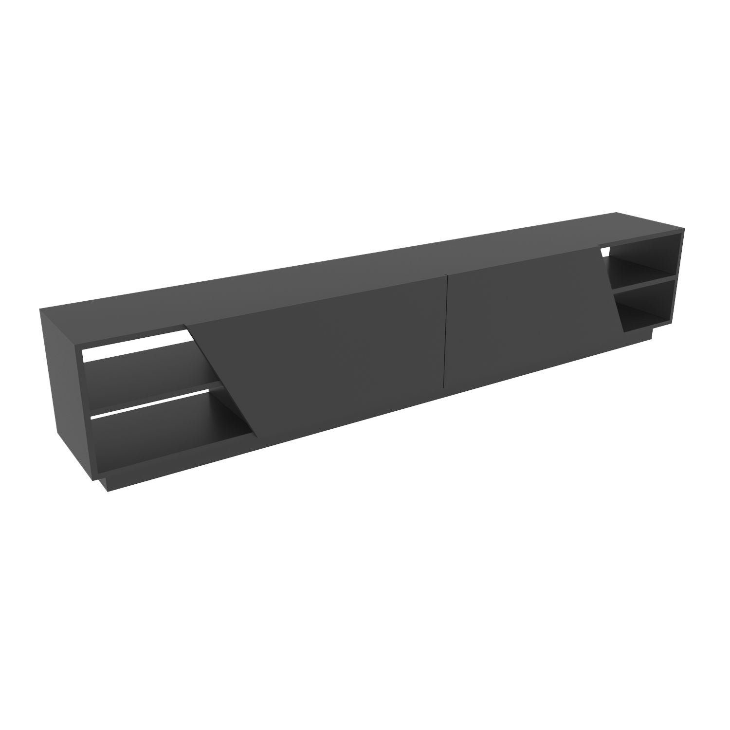 Suporte de TV escandinavo, antracite, 240 x 37,1 x 47,4 cm | Painel de partículas 100% revestido de melamina, 18 mm de espessura | Elegante e funcional para salas de estar modernas