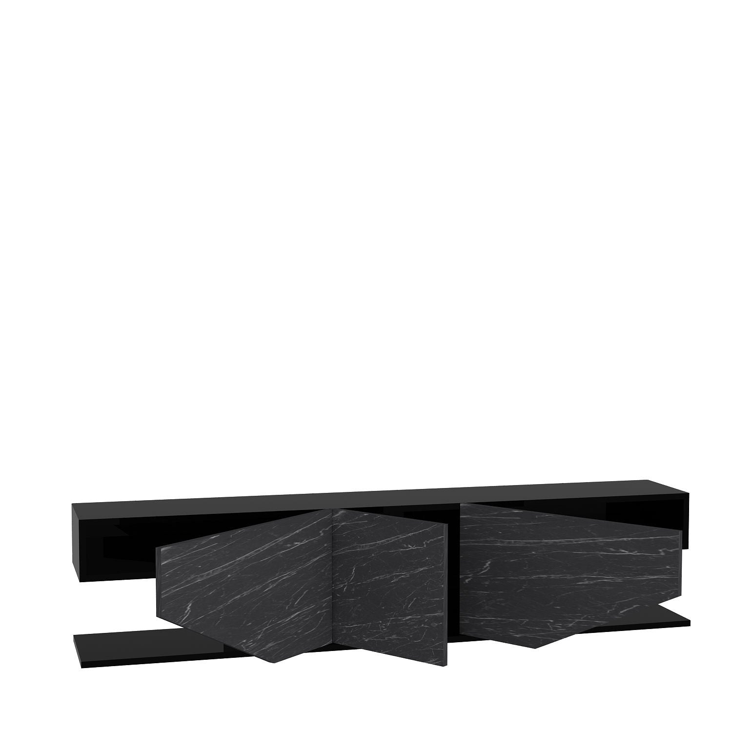 Suporte de TV moderno em antracite, 180 cm x 30 cm x 45 cm | Painel de partículas 100% revestido em melamina, 18 mm de espessura | Design elegante para salas de estar contemporâneas