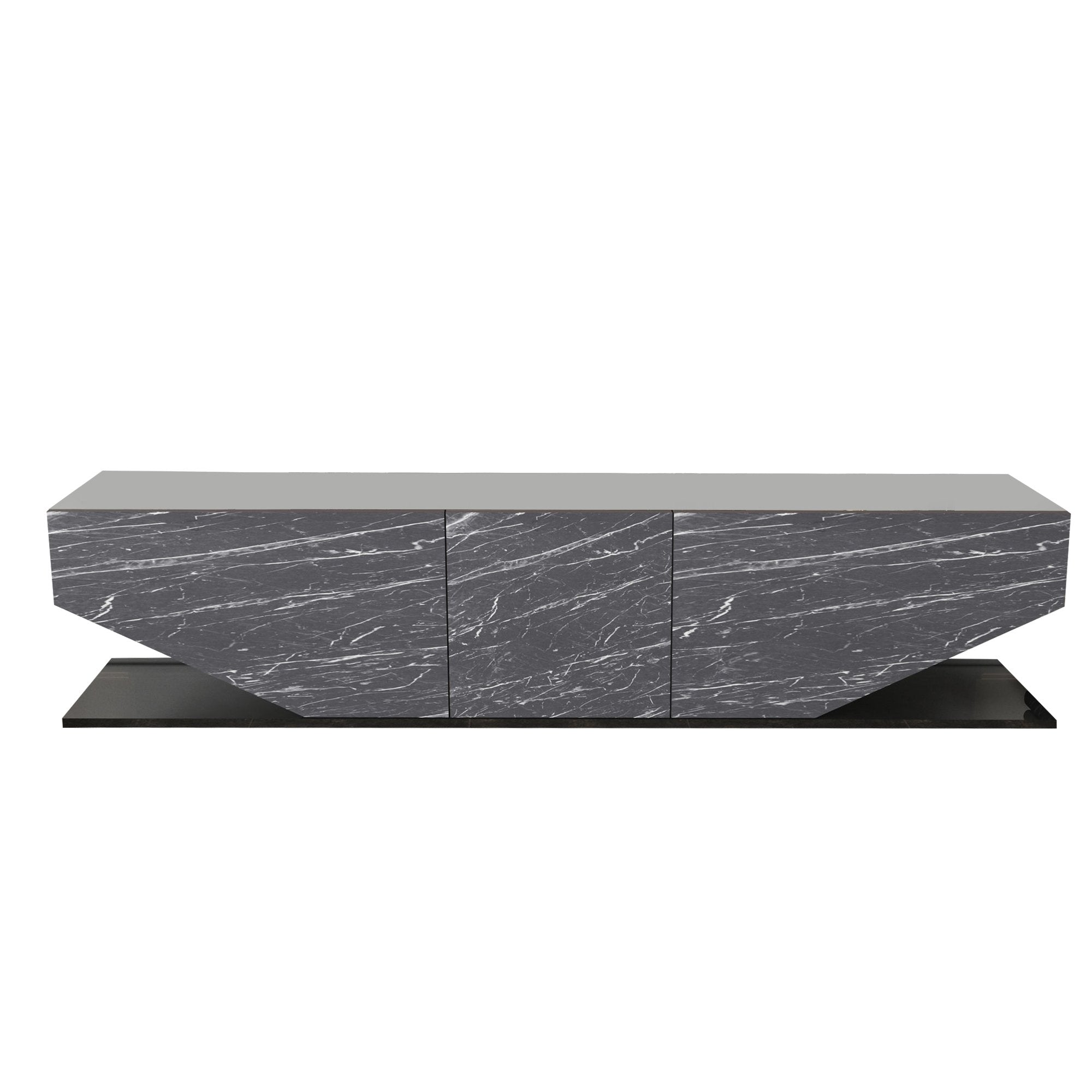 Suporte de TV moderno em antracite, 180 cm x 30 cm x 45 cm | Painel de partículas 100% revestido em melamina, 18 mm de espessura | Design elegante para salas de estar contemporâneas