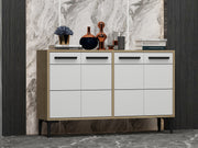 Aparador – 120 cm x 30 cm x 75 cm – Carvalho Safira e Branco – MDF