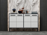 Aparador de TV – 120cm x 30cm x 75cm – Antracite e Branco – Painel de partículas revestido em melamina