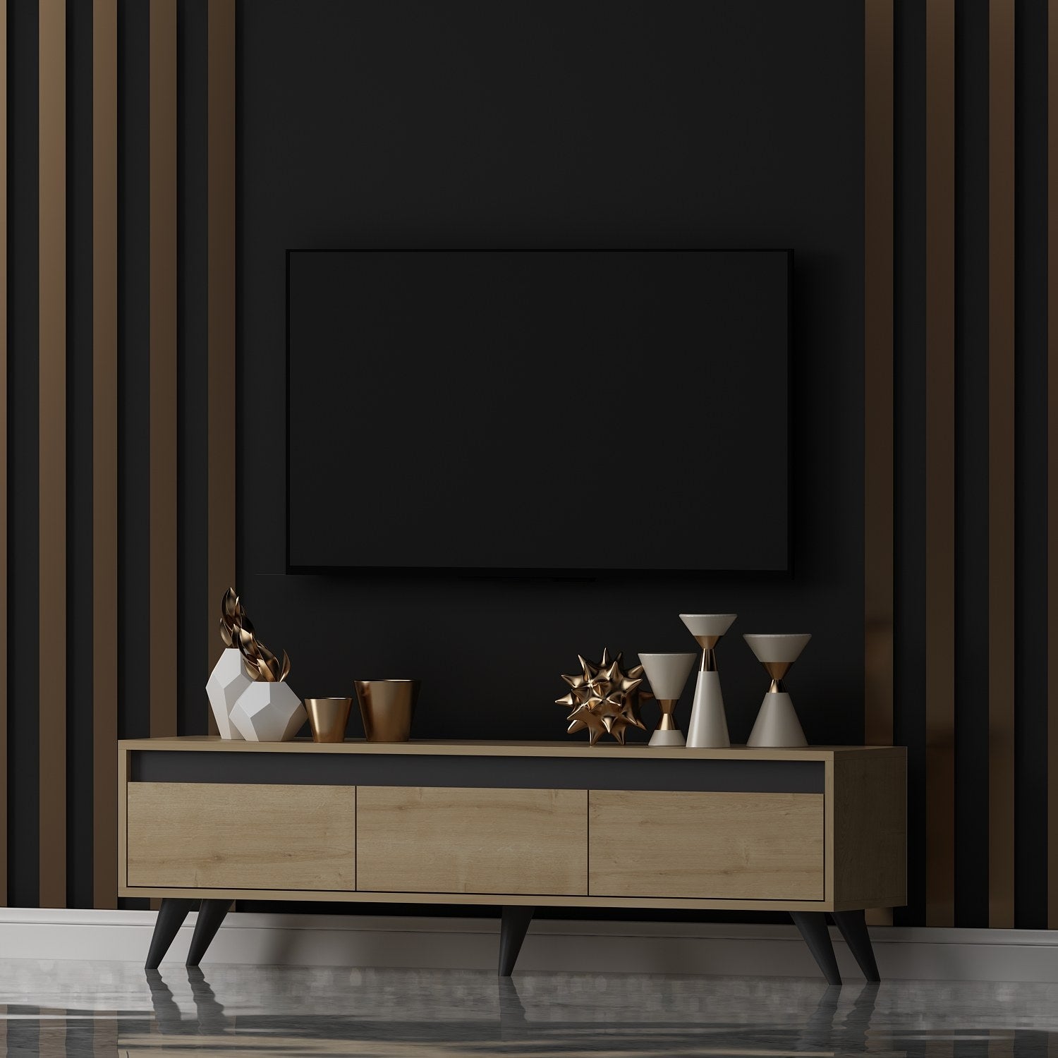 Móvel de TV – 150 cm x 30 cm x 45 cm – Carvalho Safira – MDF