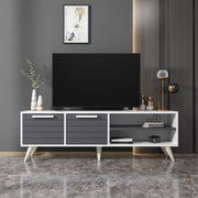 Móvel de TV – 150 cm x 30 cm x 48 cm – Branco e Antracite – MDF revestido de melamina
