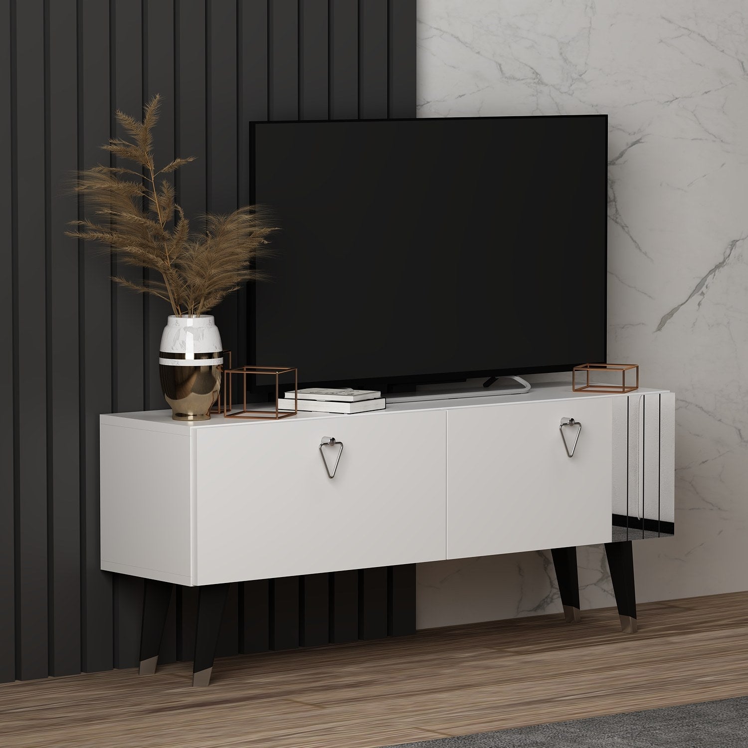 Móvel de TV – 120cm x 30cm x 50cm – Branco – MDF revestido com melamina