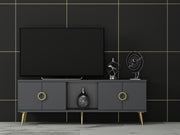 Móvel de TV – 120cm x 30cm x 45cm – Antracite – Painel de partículas revestido em melamina