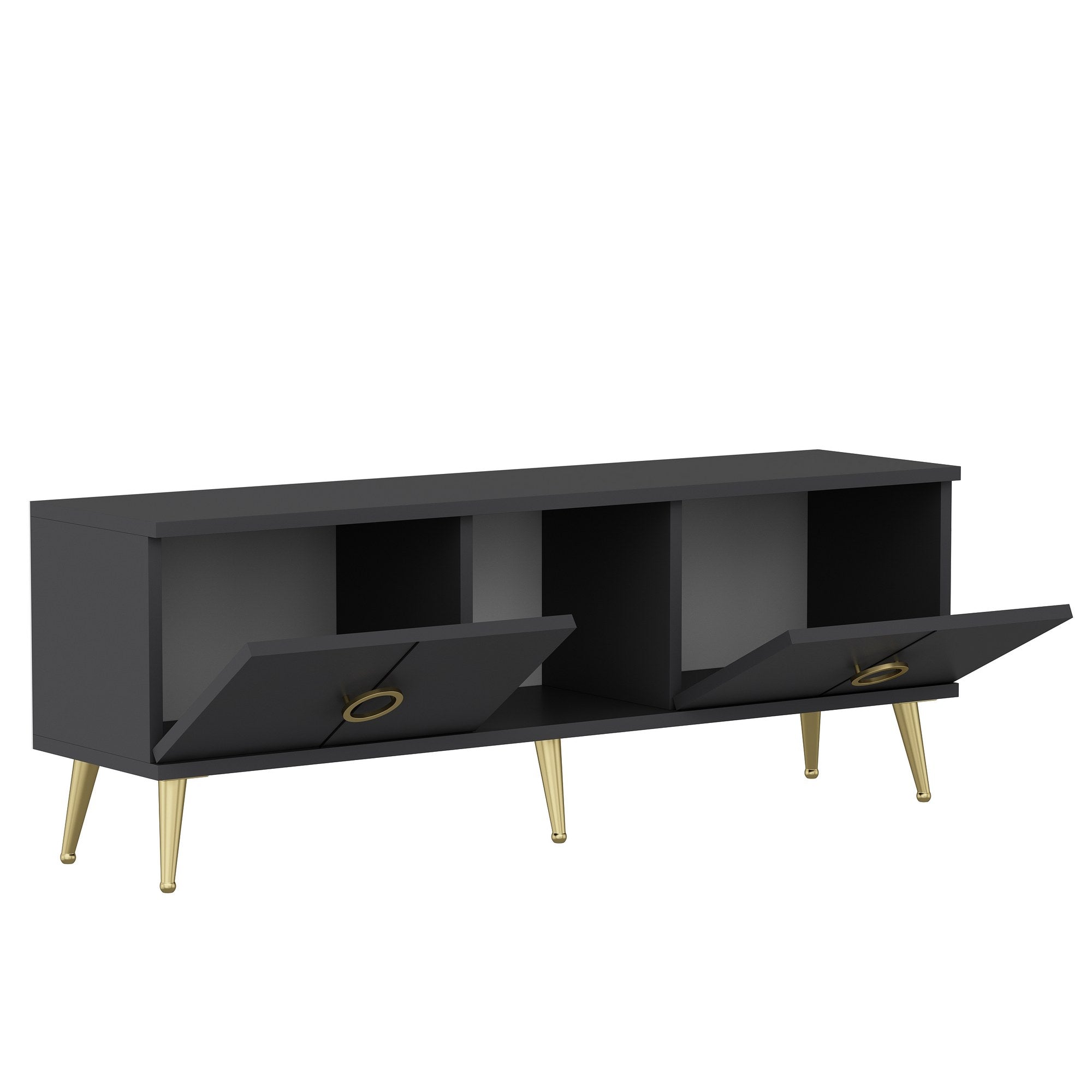 Móvel de TV – 120cm x 30cm x 45cm – Antracite – Painel de partículas revestido em melamina