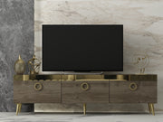 Móvel de TV – 150cm x 30cm x 45cm – Nogueira – Painel de partículas com revestimento em melamina