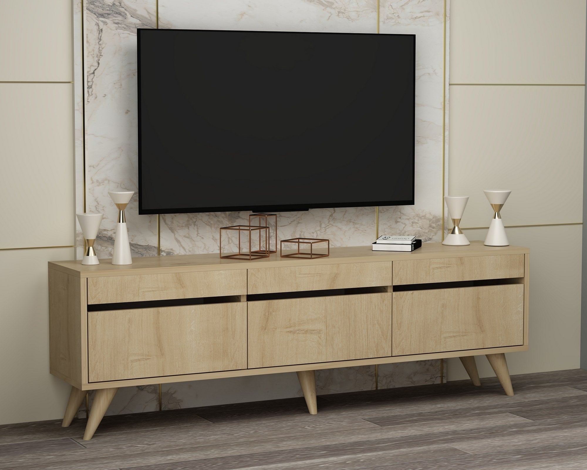 Móvel de TV – 150 cm x 30 cm x 48 cm – Carvalho Safira – MDF