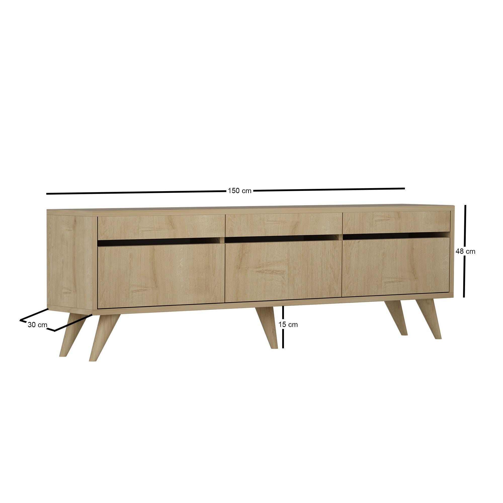 Móvel de TV – 150 cm x 30 cm x 48 cm – Carvalho Safira – MDF
