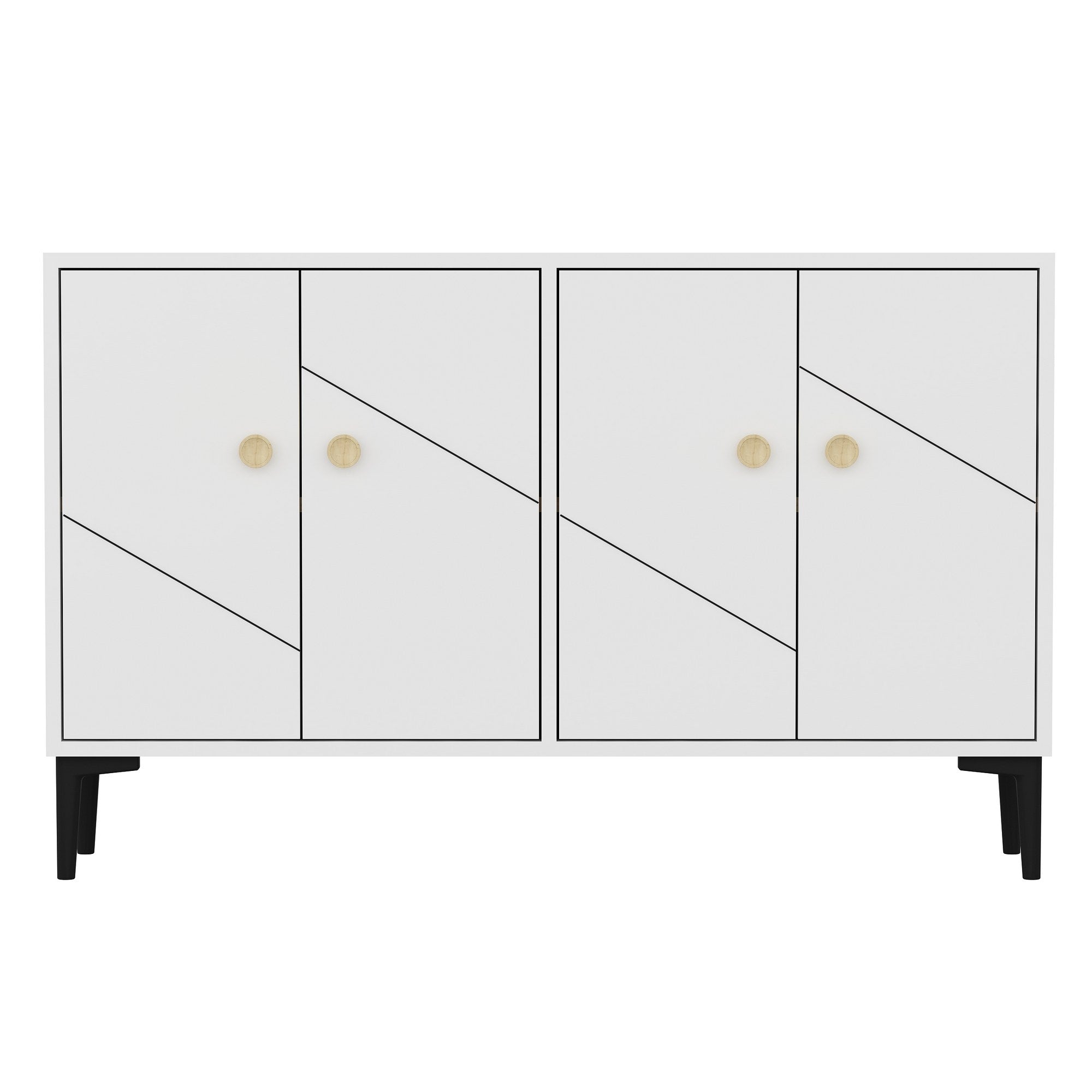 Móvel de TV – 120cm x 30cm x 75cm – Branco – Painel de partículas revestido de melamina