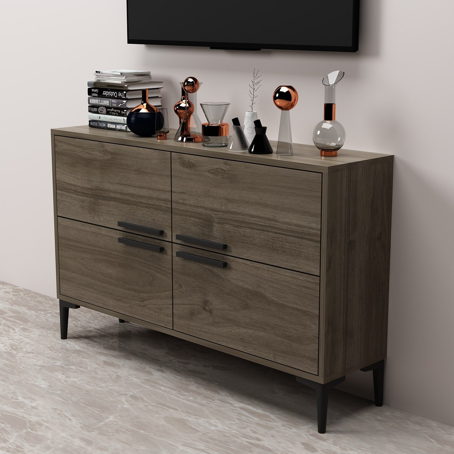 Móvel de TV – 120cm x 75cm x 30cm – Nogueira – MDF