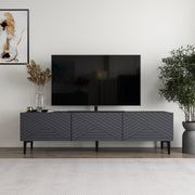 Móvel de TV – 160 cm x 44,1 cm x 31,4 cm – Antracite – Painéis de partículas revestidos a melamina